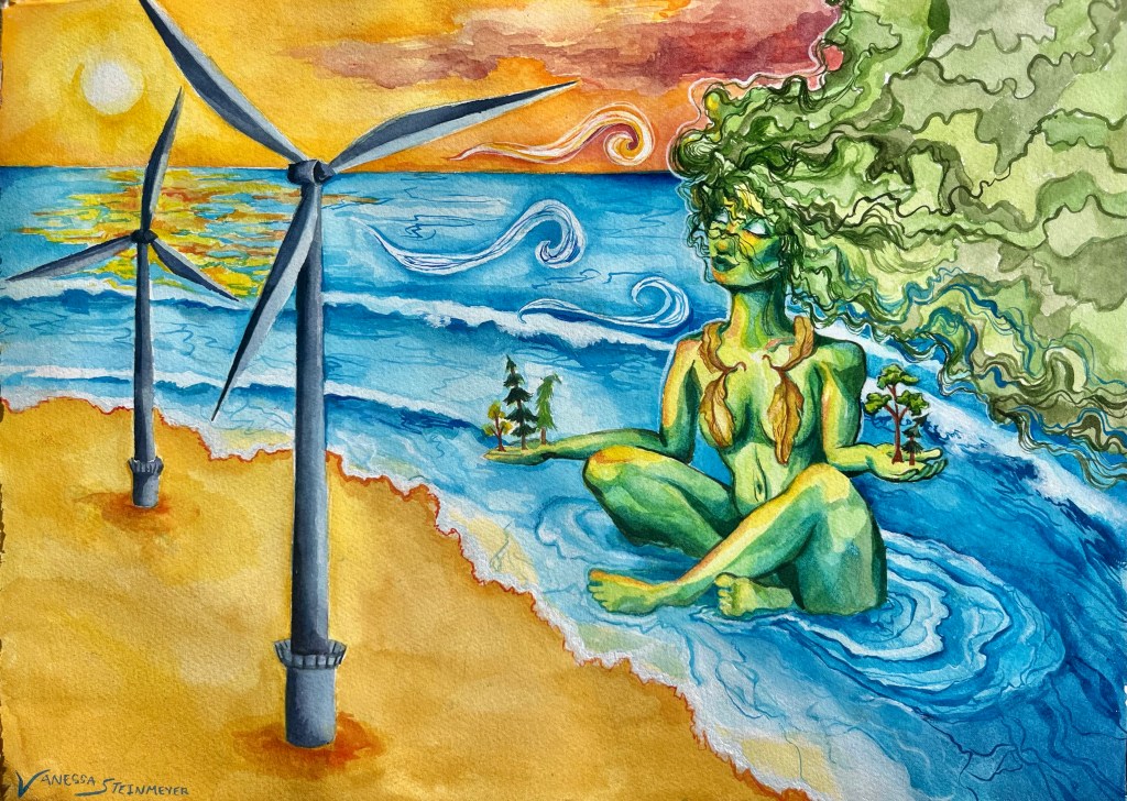 “Blowdry” -Watercolor and Acrylic on&nbsp;paper